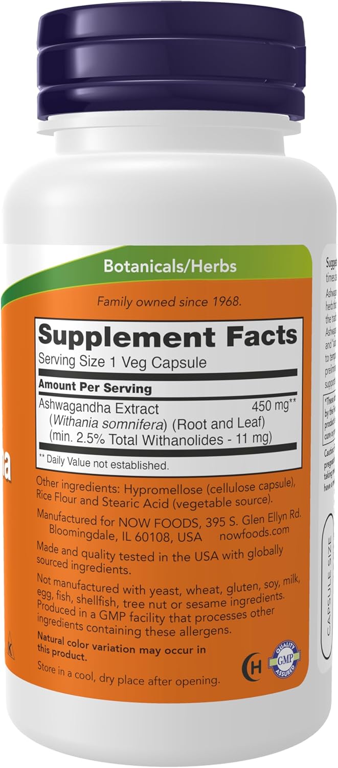 Ashwagandha 450 Mg Now 90 Veg Capsulas