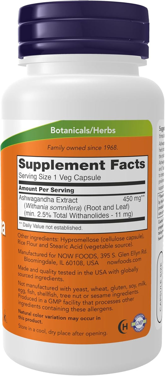 Ashwagandha 450 Mg Now 90 Veg Capsulas