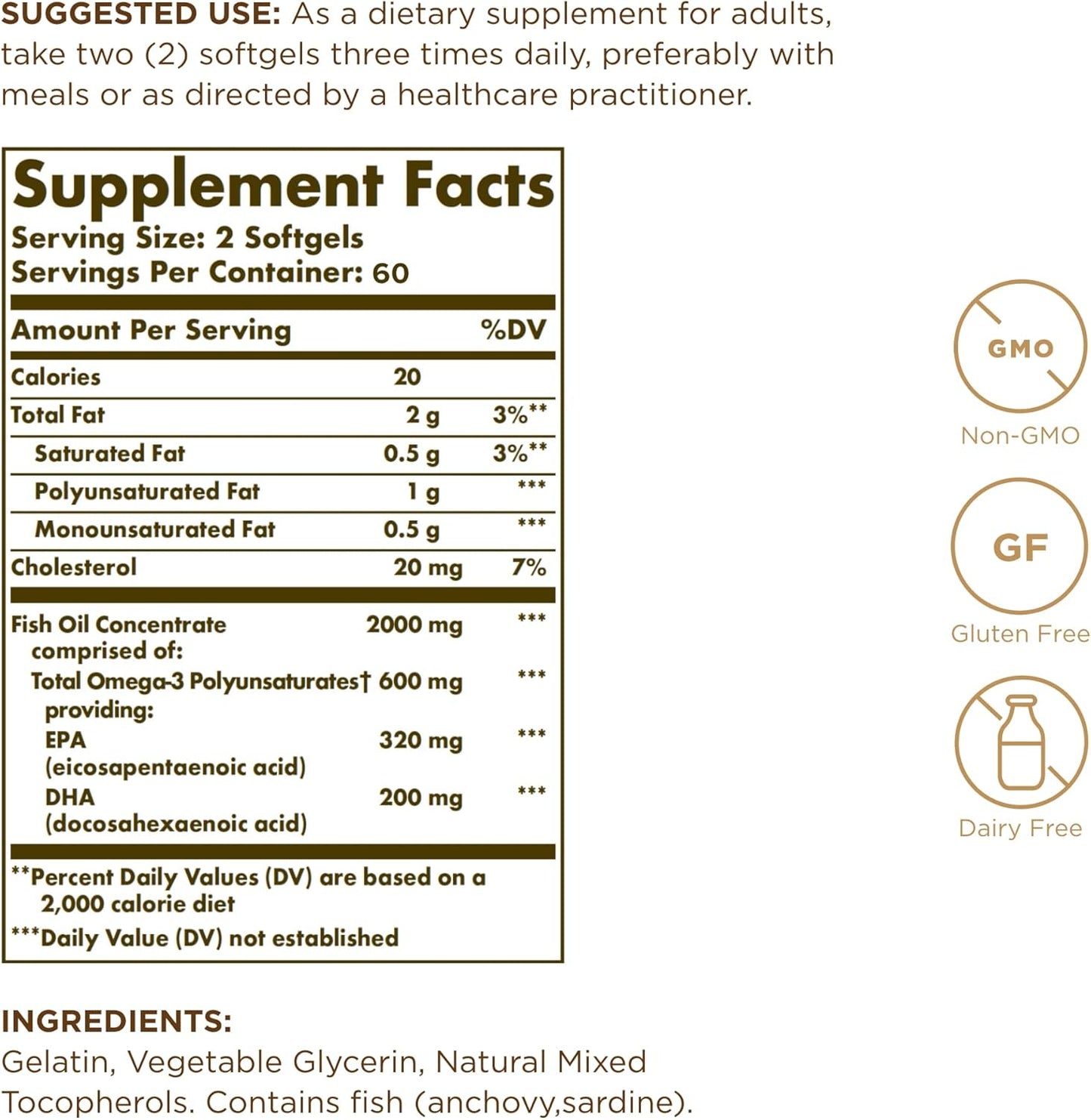 Solgar Omega-3 Fish Oil Concentrado 120 Capsulas