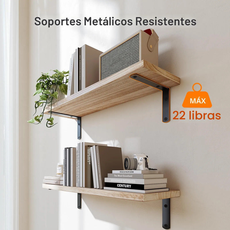 Estante Flotante De Madera Para Baño Cocina 3 Niveles Ahorro Madera Natural