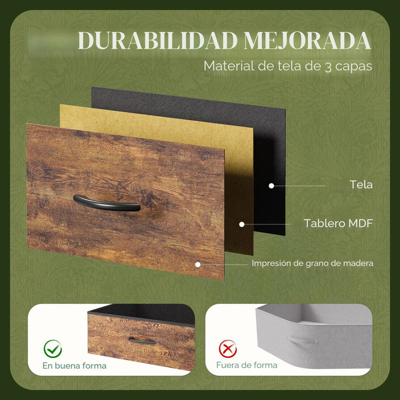 Cómoda De 70 Pulgadas Con 12 Cajones Marrón Rústico Marron Rustico