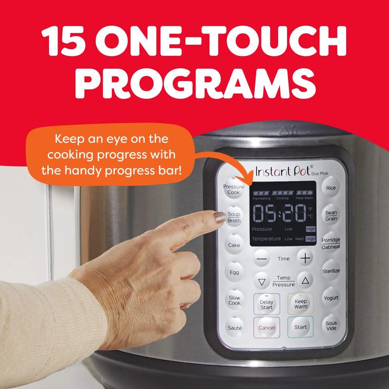 Olla De Presión Multifuncional 6 Qt 9 En 1 Con 15 Opciones A Acero Inoxidable Plus 1000 Vatios Frecuencia