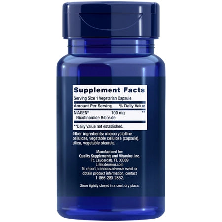 Life Extension NAD plus Cell Regenerador Nicotinamide Riboside 100 mg 30 Veg Capsulas