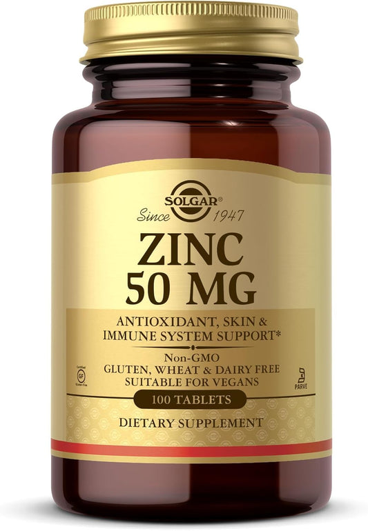 Zinc Salud Inmune 50 Mg 100 Tabletas Solgar
