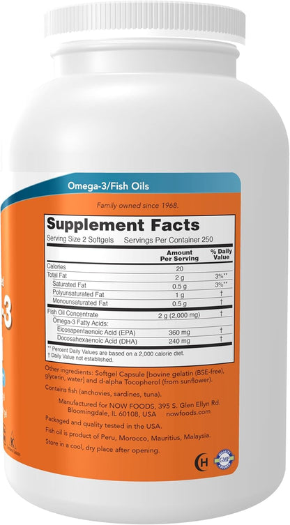 Omega 3 Now 1000mg 500 Cápsulas