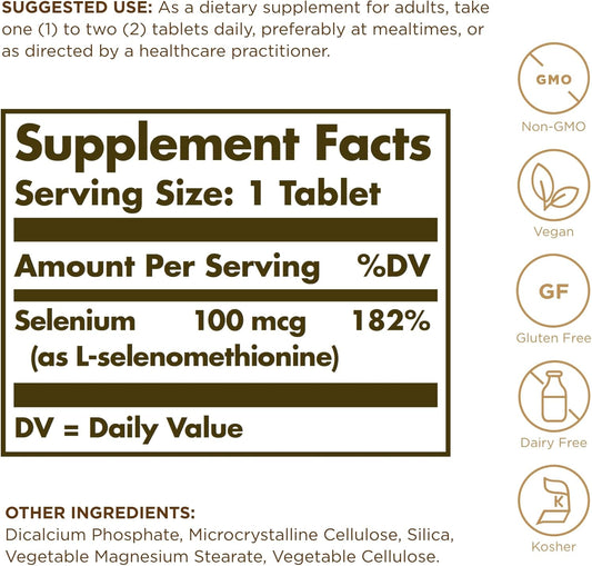Solgar Selenio Sin Levadura 100 Mcg 100