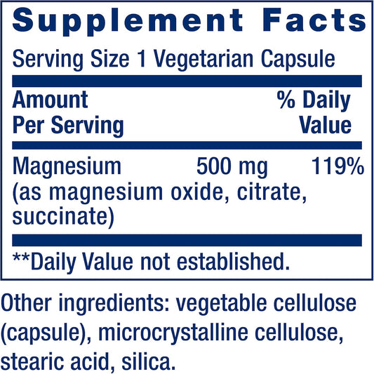 Life Extension Magnesium 500 mg 100 Veg Capsulas