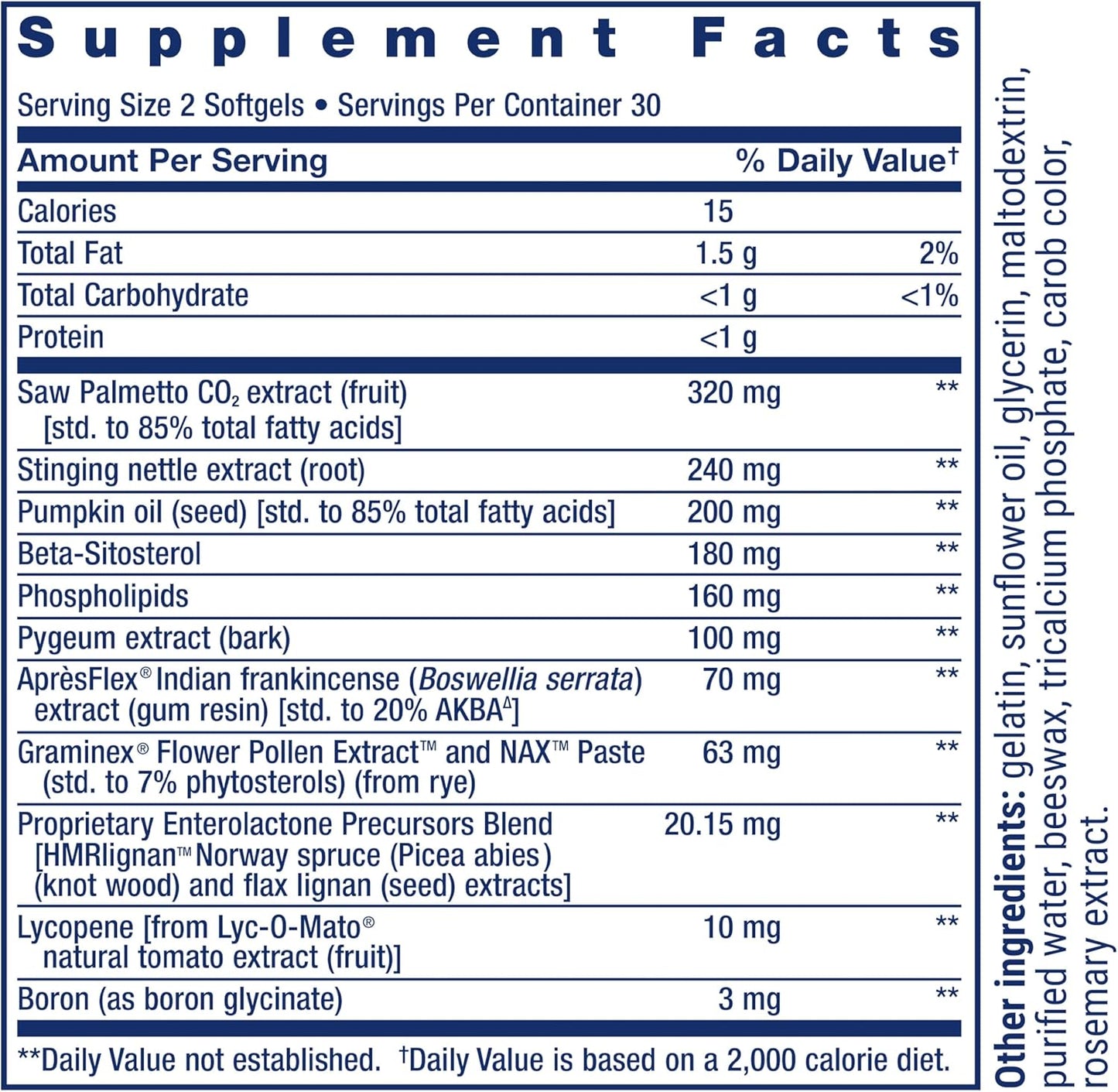 Life Extension Ultra Próstata Formula Saw Palmetto 60 Capsulas