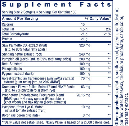 Life Extension Ultra Próstata Formula Saw Palmetto 60 Capsulas