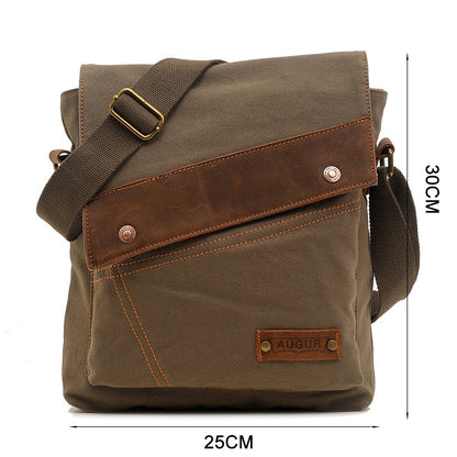 AUGUR 9088 Bolso bandolera tipo mensajero de lona estilo retro vertical