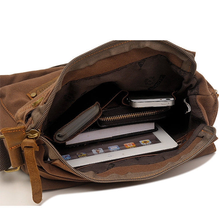 AUGUR 9088 Bolso bandolera tipo mensajero de lona estilo retro vertical
