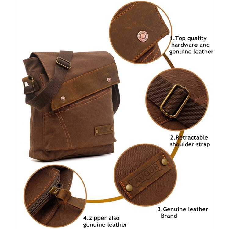 AUGUR 9088 Bolso bandolera tipo mensajero de lona estilo retro vertical