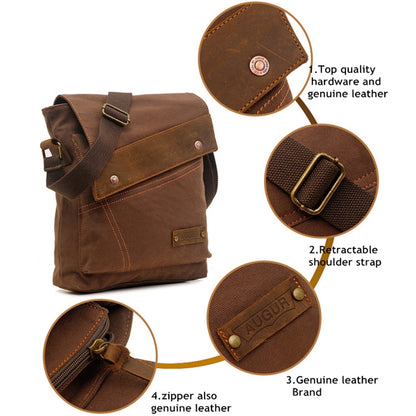 AUGUR 9088 Bolso bandolera tipo mensajero de lona estilo retro vertical