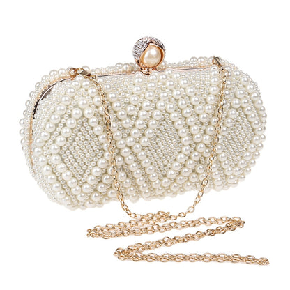 Bolso de mano con perlas para fiesta de banquete a la moda para mujer