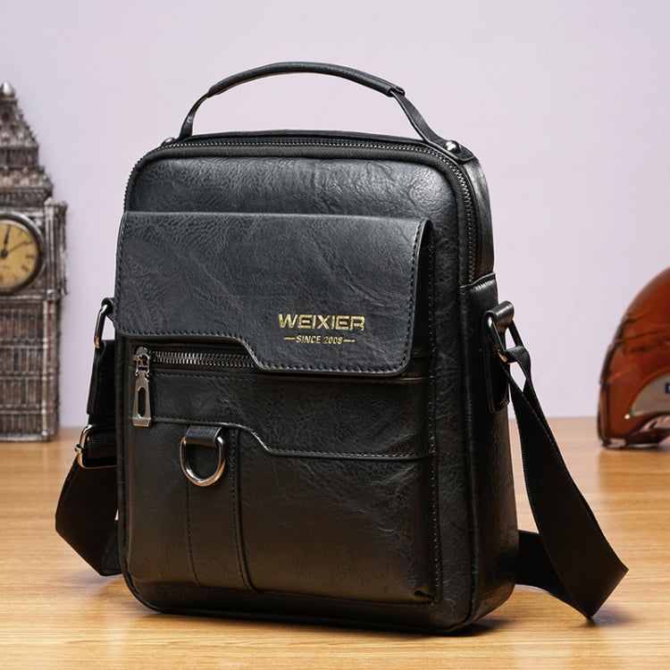 WEIXIER 8642 Bolso bandolera de cuero PU retro de negocios para hombre, 26 x 22 x 8cm