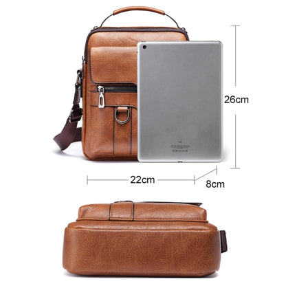 WEIXIER 8642 Bolso bandolera de cuero PU retro de negocios para hombre, 26 x 22 x 8cm