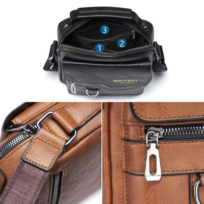 WEIXIER 8642 Bolso bandolera de cuero PU retro de negocios para hombre, 26 x 22 x 8cm