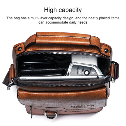 WEIXIER 8642 Bolso bandolera de cuero PU retro de negocios para hombre, 26 x 22 x 8cm