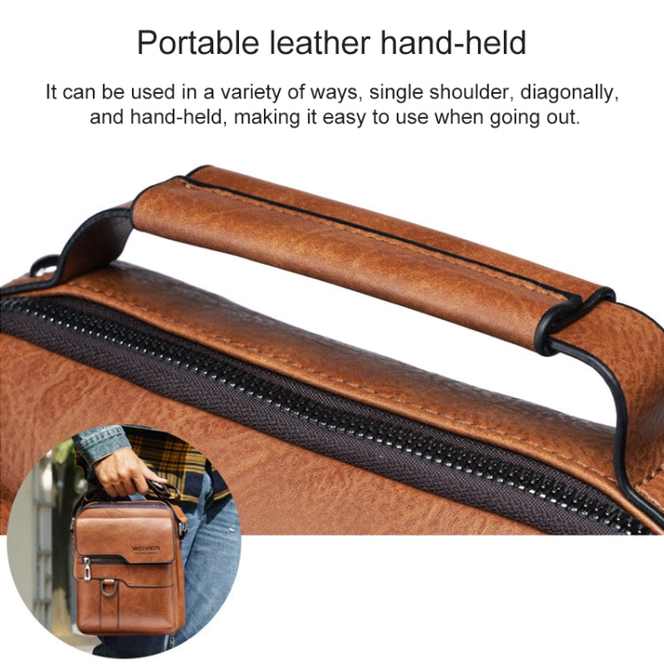 WEIXIER 8642 Bolso bandolera de cuero PU retro de negocios para hombre, 26 x 22 x 8cm