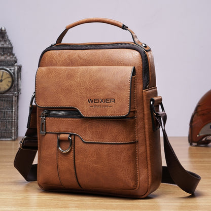 WEIXIER 8642 Bolso bandolera de cuero PU retro de negocios para hombre, 26 x 22 x 8cm