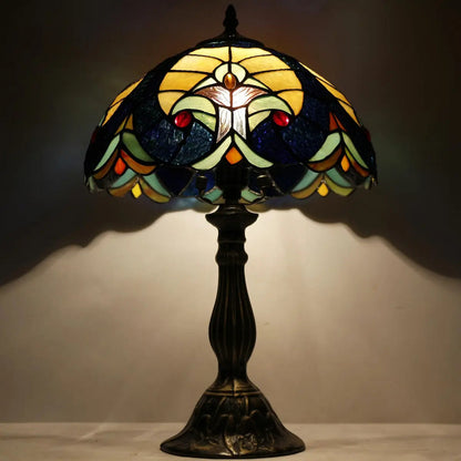 Werfactory Tiffany - Lámpara De Mesa De Noche De Vidrio Te.