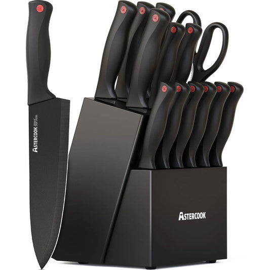 Juego De Cuchillos De Cocina 15 Piezas Con Bloque Negro Acer Negro