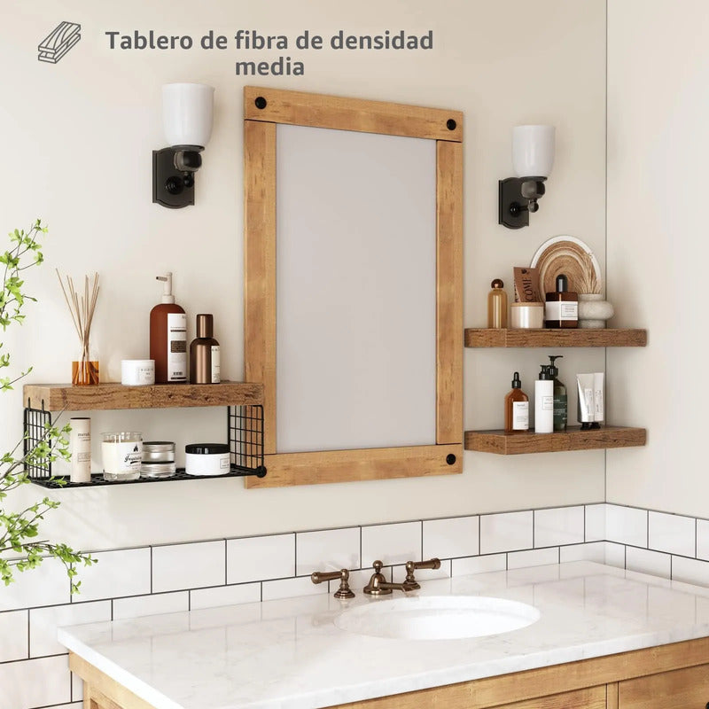 Estantes Flotantes Para Baño Almacenamiento Rústico Juego De A. Marrón