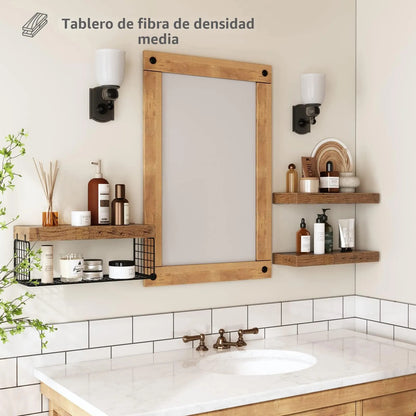 Estantes Flotantes Para Baño Almacenamiento Rústico Juego De A. Marrón