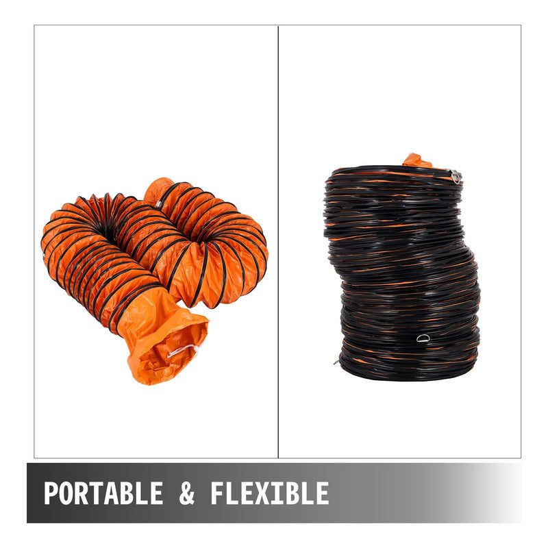 Manguera Flexible Pvc 5 Metros 12 Pulgadas Ventilador Escape Naranja