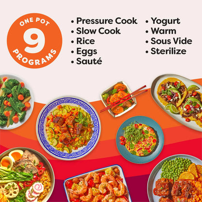 Olla De Presión Multifuncional 6 Qt 9 En 1 Con 15 Opciones A Acero Inoxidable Plus 1000 Vatios Frecuencia