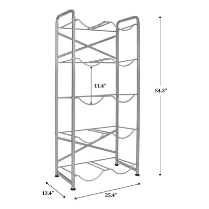 Soporte Para 10 Botellas De Agua 5 Galones 5 Niveles Gris Pl Gris Plata