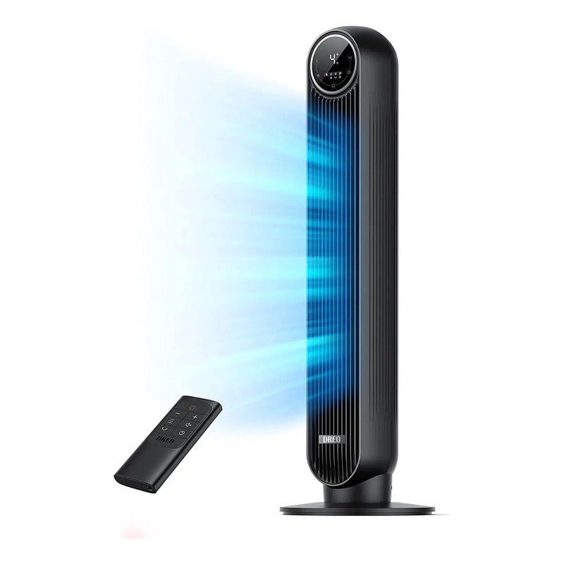 Ventilador De Torre Dreo Silencioso Con 4 Velocidades Y Control Remoto 30 Cm 60 Hz Negro