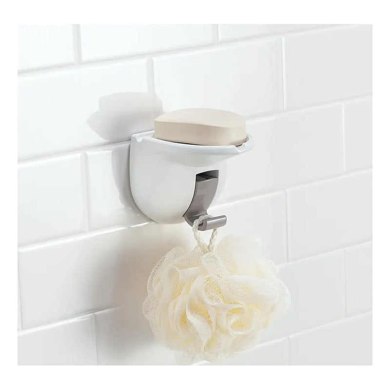 Jabonera De Succión De Seguridad Para El Baño Color Blanco