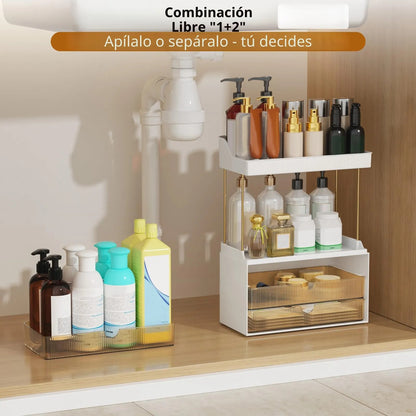 Organizador De Maquillaje 3 Cajones 5 Niveles Para Baño Ámbar