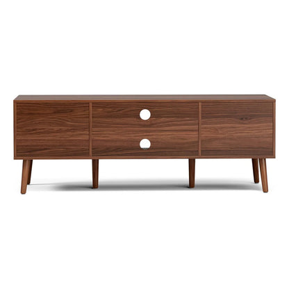 Soporte De Tv Moderno Para Sala Con Estantes Y Cajones 65 Pu Nogal