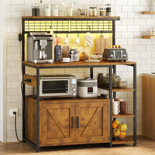Estante Para Panaderos Con Luz Led Y Toma De Corriente 5 Est