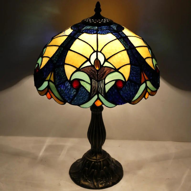 Werfactory Tiffany - Lámpara De Mesa De Noche De Vidrio Te.