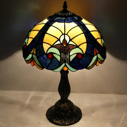 Werfactory Tiffany - Lámpara De Mesa De Noche De Vidrio Te.