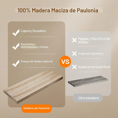 Estante Flotante De Madera Para Baño Cocina 3 Niveles Ahorro Madera Natural