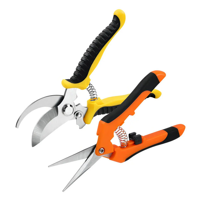 Pack De 2 Tijeras De Podar Manuales Con Mango Ergonómico De Acero Inoxidable Paquete De 2