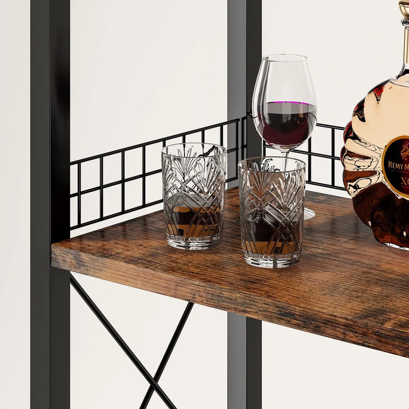 Estante De Vino Independiente 4 Niveles Con Soporte Para Cop
