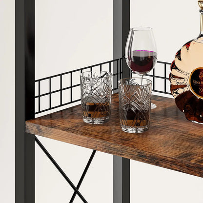 Estante De Vino Independiente 4 Niveles Con Soporte Para Cop