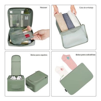 Juego De 8 Cubos Organizadores De Equipaje Verde Matcha Matcha Green