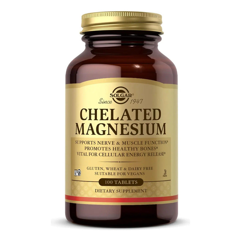 Solgar Magnesio Chelated X100 Tabletas 400 Mg Sin Sabor