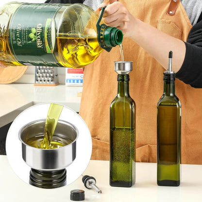 Botella De Vidrio 500 Ml Para Aceite Y Vinagre Con Vertedor
