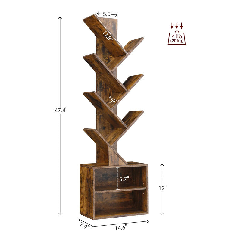 Estantería De 6 Niveles Tipo Árbol Para Dormitorio Y Oficina Marrón