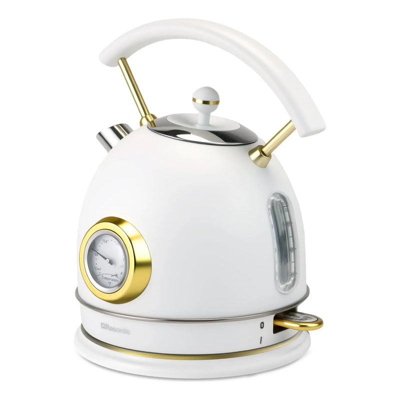 Hervidor Eléctrico Retro Acero Inoxidable 1.8l 1500w Ebullic Blanco 120 Voltios (ca)