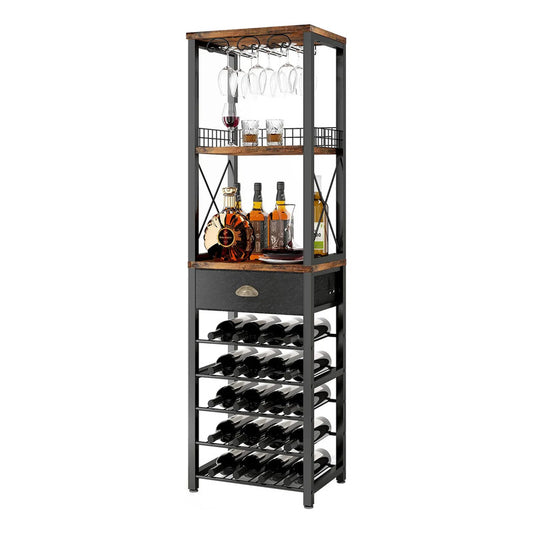 Estante De Vino Independiente 4 Niveles Con Soporte Para Cop