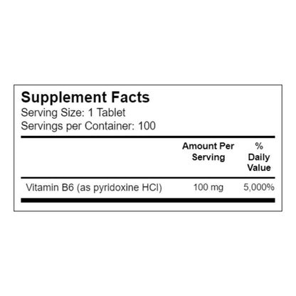 Vitamina B6 100 Mg  100 Tableta Sin Sabor