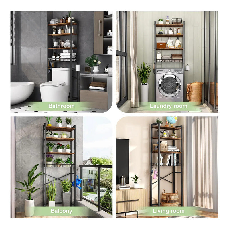 Estante Organizador De Baño 4 Niveles Ajustable Sobre Inodor